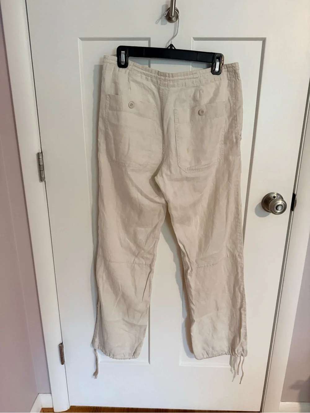 H&M 100% Linen Light Beige Drawstring Pants